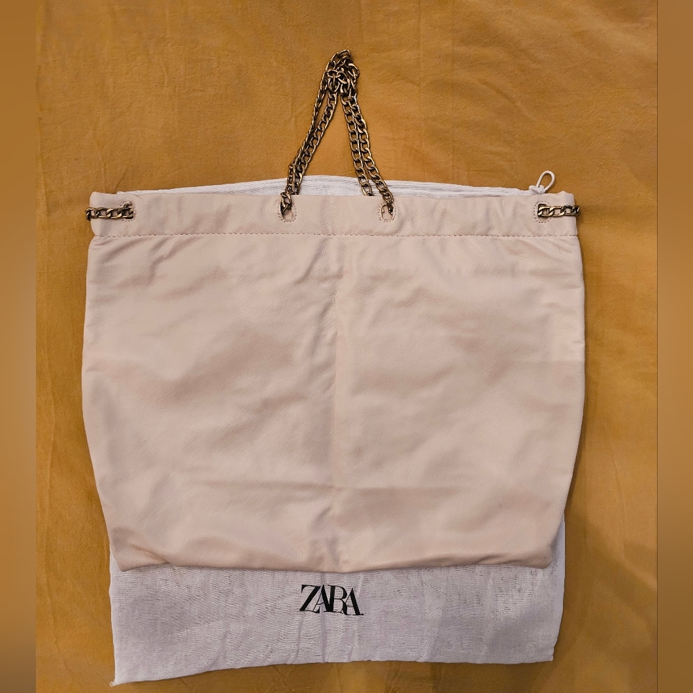 Zara Chain Strap Tote (Cream Colour)